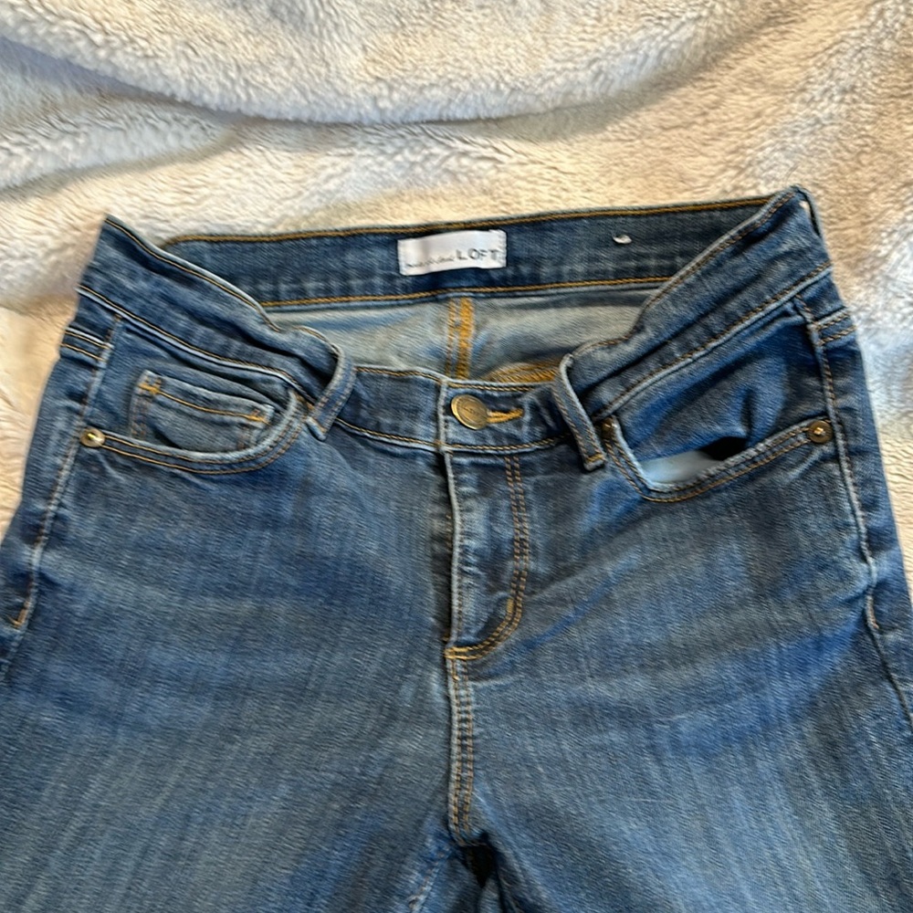 Loft modern skinny cropped cuff jeans